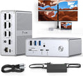 TobenONE Quad Monitor Docking Station with 4 HDMI, 18-in-1 DisplayLink Docking Station with 120W Charger, Dock for Thunderbolt 4/3 Laptops, USB-C Windows, MacBook(4 USB, 2 USB-C, Ethernet,SD/TF,Audio)