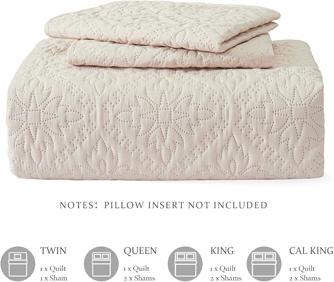 Exclusivo Mezcla California King Quilt Set, Brich Beige | Lightweight Soft - Image 6