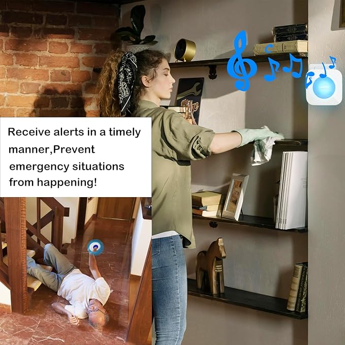LIOTOIN Caregiver Pager Wireless Call Button Call Bell Emergency Button Call Light System for Elderly/Patients/Home Nurse Alert System 3 Call Button 2Plugin Receivers (600+ft Operating Range)