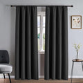 Blackout Curtains 90 Inches Long 2 Panels Set, Dark Grey Curtains Thermal Insulated Room Darkening Drapes for Bedroom, Rod Pocket Light Blocking Drapes Living Room(52W × 90L, Dark Grey)