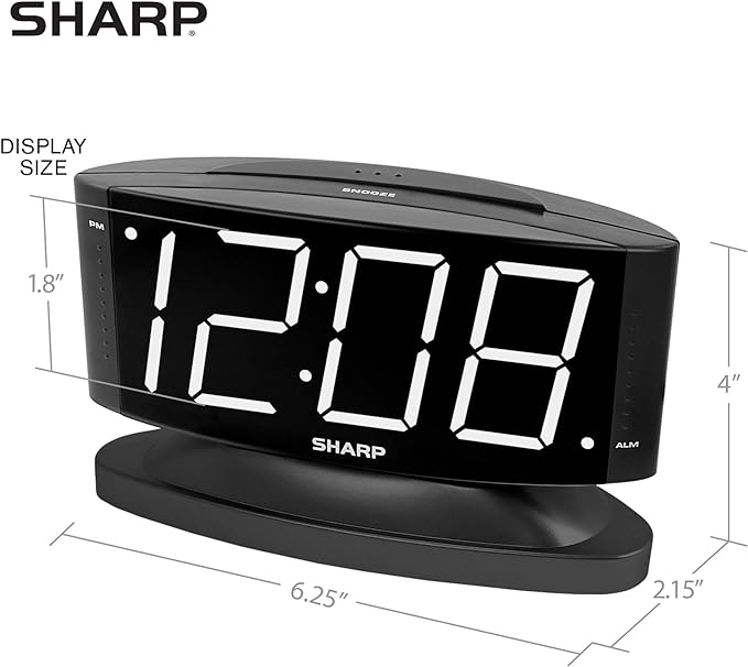 Sharp Digital Alarm Clock with Swivel Base - Image 4