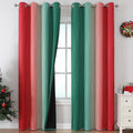 Red and Green Ombre Blackout Curtains 52Wx108L 2 Panels | Ombre Christmas by ESTELARTEXTILER