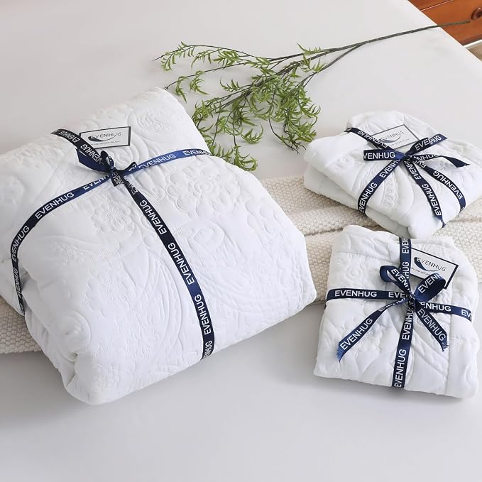 EVENHUG Oversized King Bedspreads California King Quilt Set - Image 7