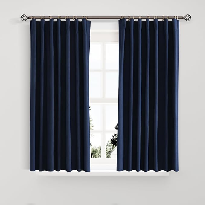 Joywell 100% Blackout Linen Curtains 45 Inches Long by Joywell