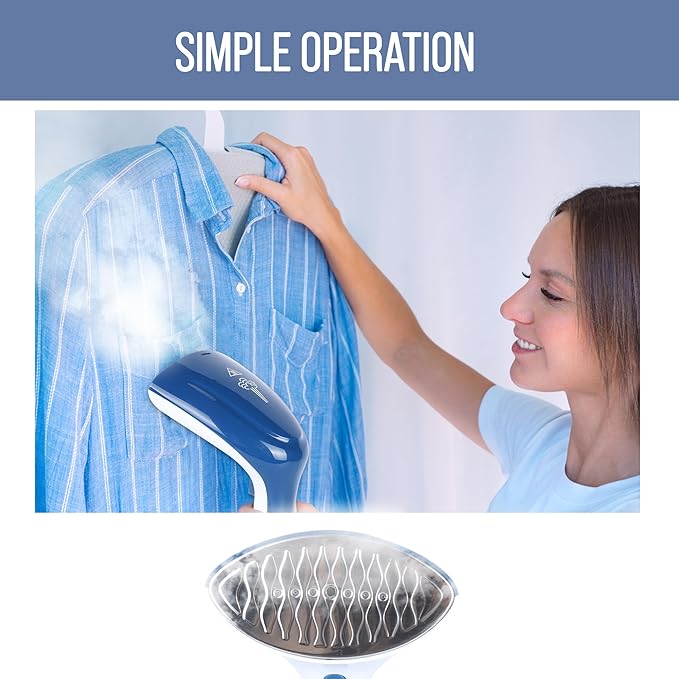 UNDERJAY Steamer for Clothes 1200W, Compact Handheld Garment Steamer for Home, Travel, Office. Portable Clothing Steamer with Upgraded Large Capacity Water Tank. Fabric Wrinkle Remover.