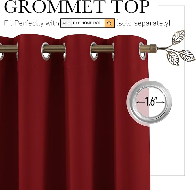 RYB HOME Blackout Room Divider Curtain - Image 2