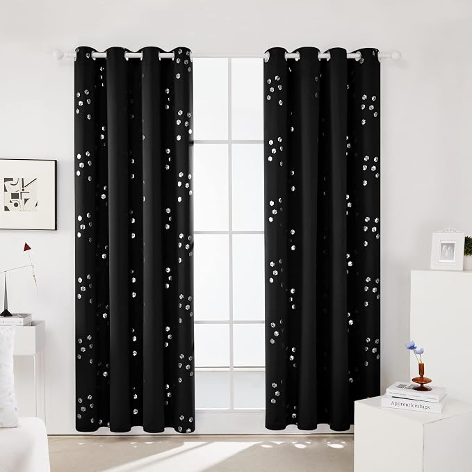 Deconovo Blackout Curtains, Energy Saving Curtains, 2 Panels, - Image 2