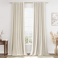 100% Blackout Linen Curtains 84 Inch Length 2 Panels Set by Guken