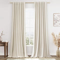 100% Blackout Linen Curtains 98 Inch Long by 52 Inch Wide 2 Panels Set by Guken