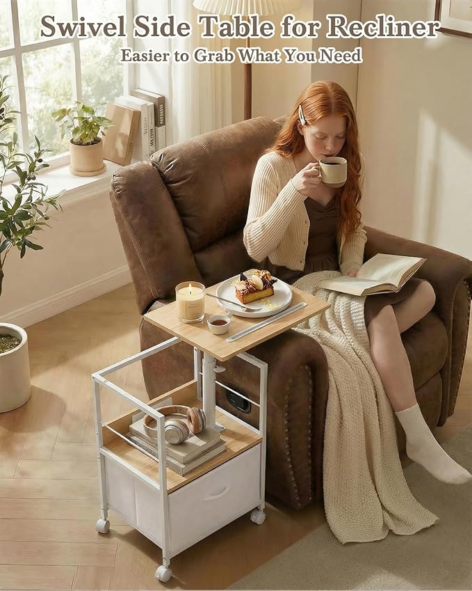 Faesun Swivel Lift Top Nightstand - Image 7