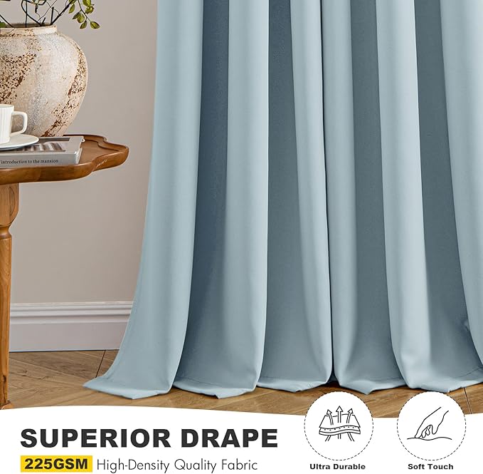 MIULEE Blackout Curtains for Bedroom 2 Panels 40 x 63 Inch Long Slate Blue | - Image 5