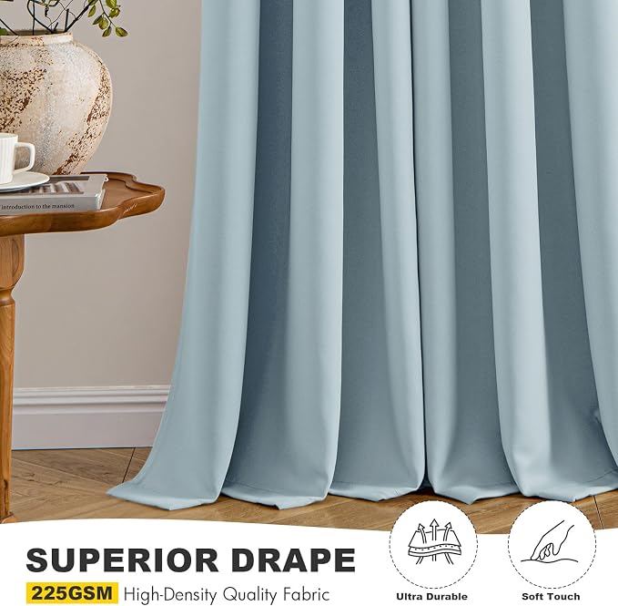 MIULEE Blackout Curtains for Bedroom 2 Panels 40 x 84 Inch Long Slate Blue | - Image 5