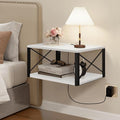 Floating Night Stand, Modern Bedside Shelf Wall Mount, Floating Side Table by Homode