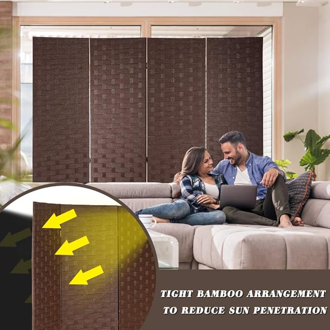 FDW 4-Panel Folding Room Divider | 6ft, Living Room - Image 4