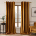 MIULEE Velvet Curtains Golden Brown 72 x 84 Inch Length Set of 2 | Grommet by MIULEE