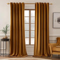 MIULEE Velvet Curtains Golden Brown 66 x 84 Inch Length Set of 2 | Grommet by MIULEE