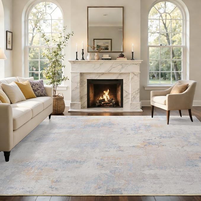 5x7 Ft Area Rugs for Living Room, Soft Non-Slip Washable Rugs Modern Abstract - Image 3