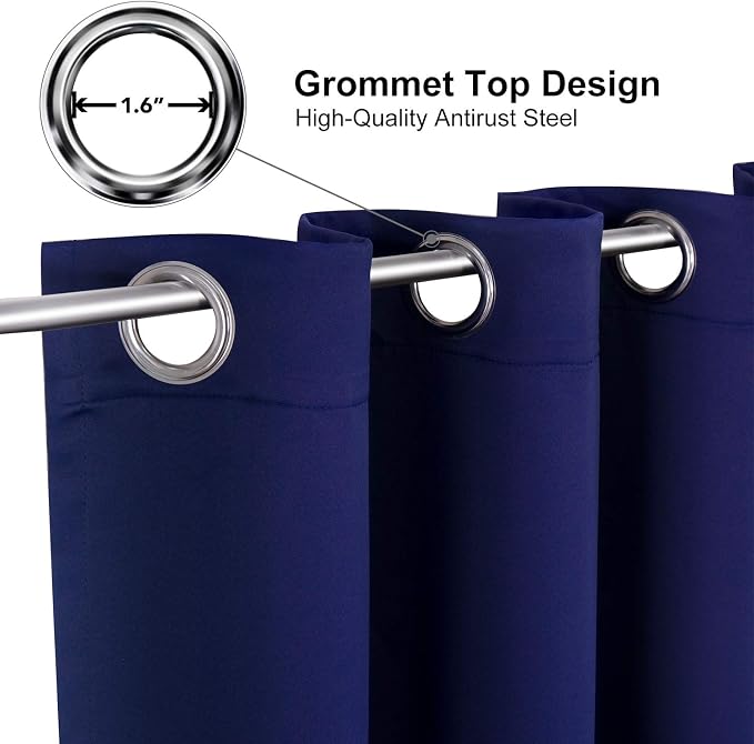 ChrisDowa Blackout Curtains for Bedroom 90 Inch Door Curtain, 1 Panel | 52W x - Image 2