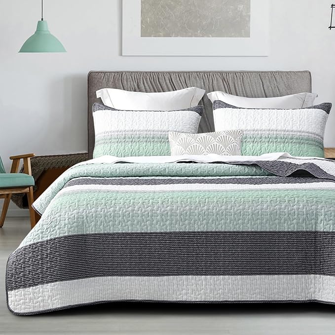 DURLENGEN Quilt Set King Size 3Pcs, Soft Microfiber Lightweight Bedspread by DURLENGEN