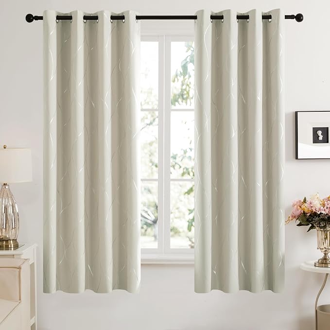 Deconovo Curtains for Living Room, Pattern Blackout Curtains 72 Inches Long | - Image 2