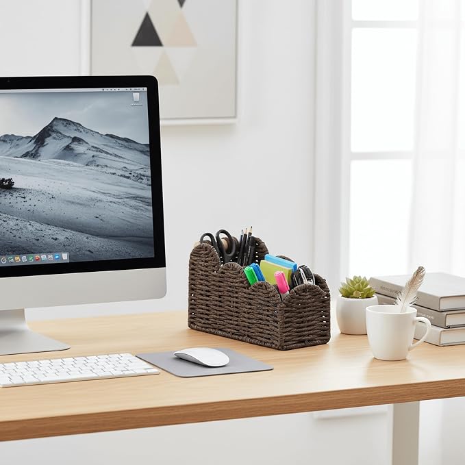 CubesLand Bedside Table Desk Organizer Caddy, Remote Pen&Pencil Holder Cup | - Image 5