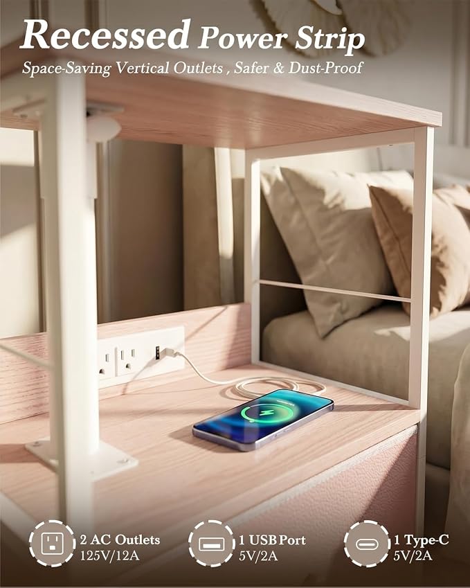 Faesun Swivel Lift Top Nightstand - Image 6