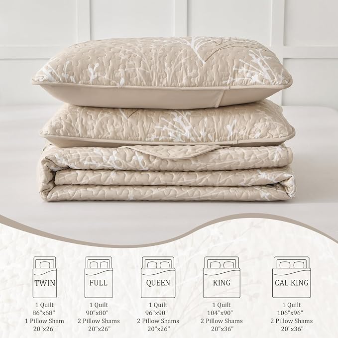 DJY Beige Quilt Set Queen Size - Image 8