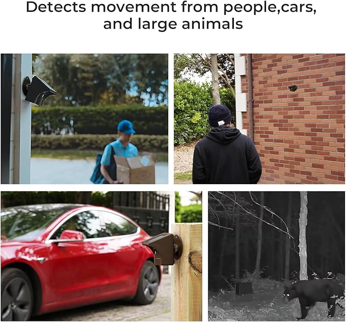 eMACROS Solar Wireless Driveway Alarm — 1/2 Mile Long Range Motion Sensor for Long Driveways, Homes & Large Properties, Outdoor Weatherproof Security Alert System, Plug‑in Receiver