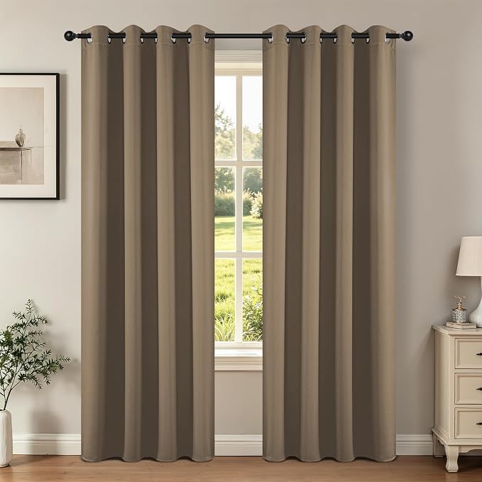 Joydeco Blackout Curtains 90 Inch Length 2 Panels Set, Thermal Insulated Long by JOYDECO