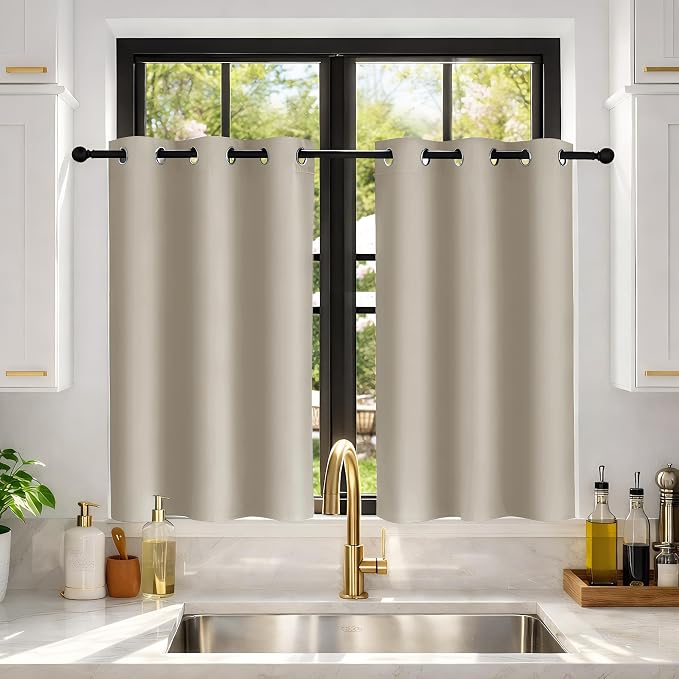 Deconovo Blackout Curtains for Bedroom and Living Room 45 Inches Long | Black by Unknown