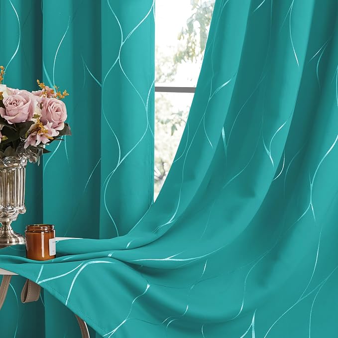 Deconovo Curtains for Living Room, Pattern Blackout Curtains 84 Inches Long | - Image 7