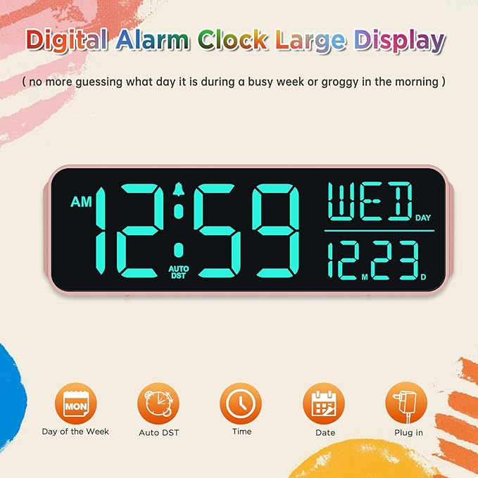 Peakeep Large Display Digital Alarm Clock - Image 2