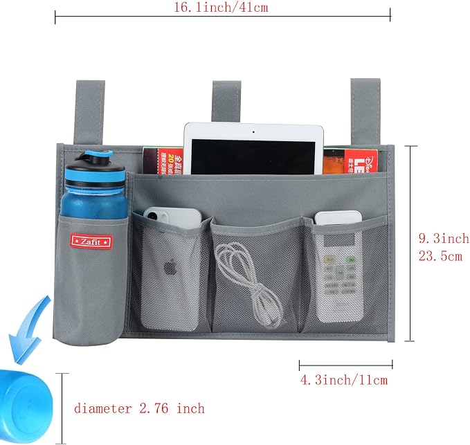 Zafit Hanging Bedside Caddy, Bedside Storage Organizer - Image 3
