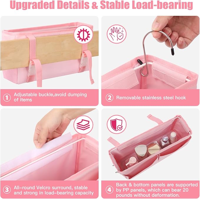 Bedside Caddy Organizer with Fixed Straps, Bunk Bed Caddy ideal - Image 5