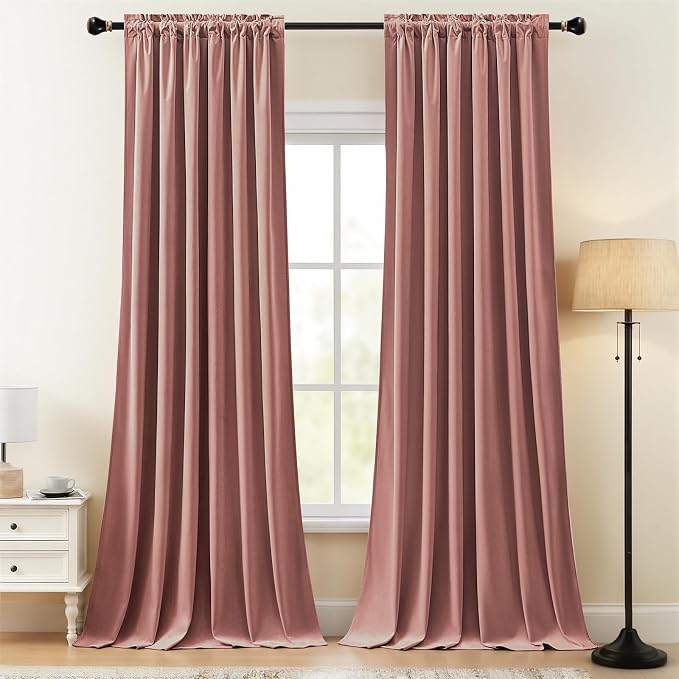 Blackout Velvet Curtains 90 Inches - Image 8