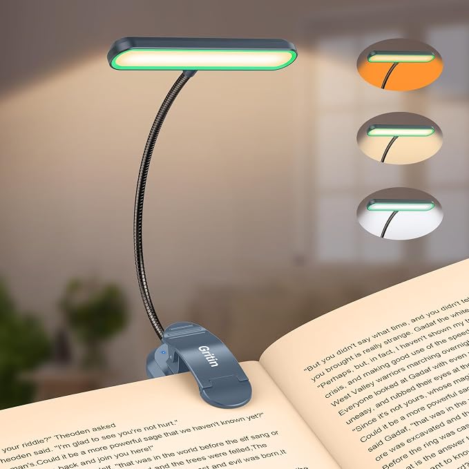 Gritin Rechargeable Book Light for Reading in Bed by Gritin