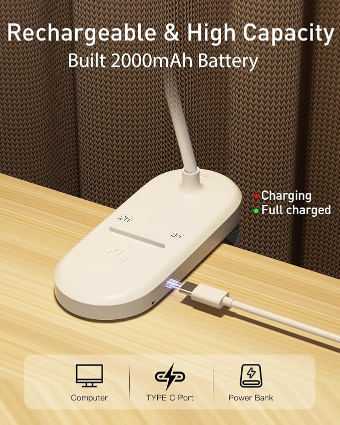Red Book Light, Rechargeable Clip On 625nm LED Light - Image 7