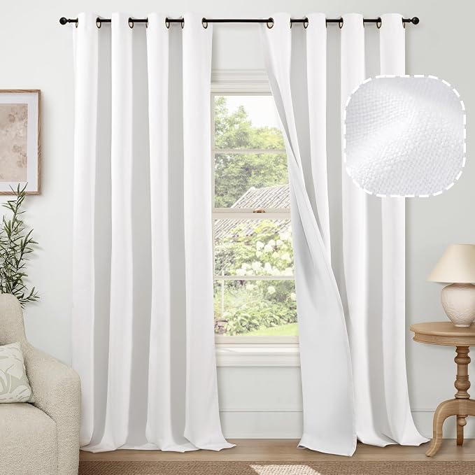Linen Blackout Curtains for Living Room by Lajode