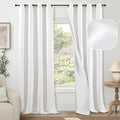 95 Inch Long Pure White Blackout Curtains by Lajode