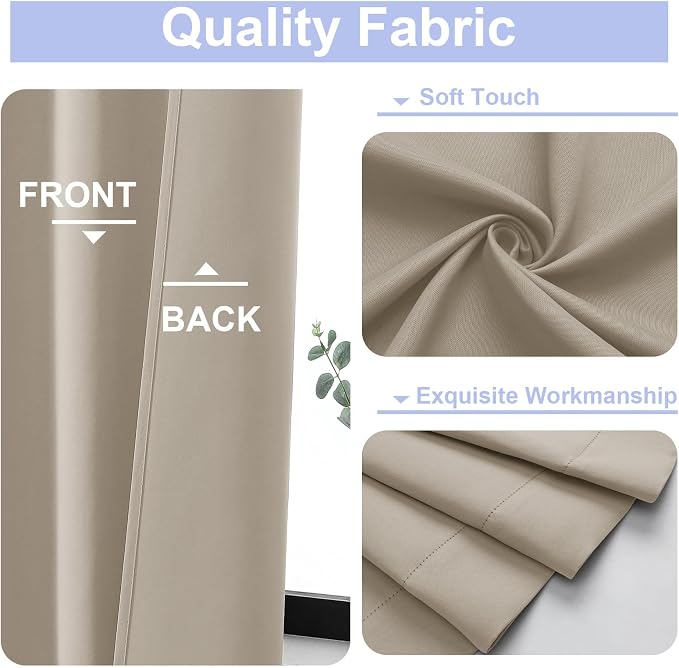 Simplebrand Biscotti Beige Blackout Curtains - Image 3