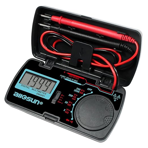 ALLOSUN Digital Multimeter/DMM/Multi Tester Amp/Ohm/Volt Meter/Diode and Continuity Test Pocket Size (EM3081)