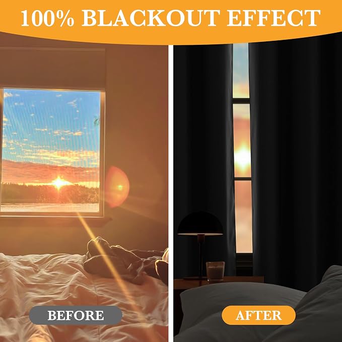 RYB HOME 100% Blackout Curtains - Image 4