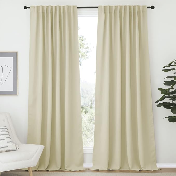 NICETOWN Farmhouse Curtains for Bedroom, Room Darkening Curtains by NICETOWN