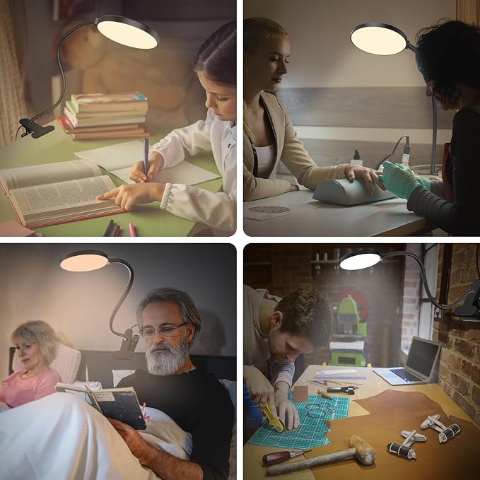 iFalarila Reading Light with Remote, LED Desk Lamp Clip on RA>95 Dimmable - Image 8