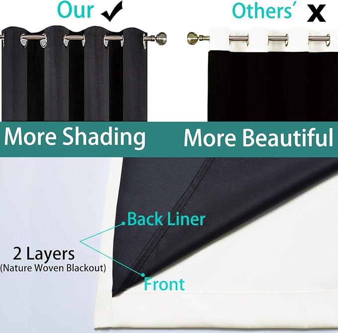 Yakamok Cream 100% Blackout Curtains 63 Inches Long - Image 5