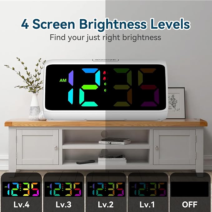 Loud Alarm Clock for Heavy Sleepers, RGB Alarm Clocks for Bedrooms Seniors Kids - Image 6