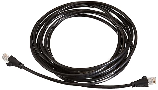 Amazon Basics RJ45 Cat 6 Ethernet Patch Cable, 1Gpbs Transfer Speed, Gold-Plated Connectors, 14 Foot for PC, TV, Tablet, Router, Printer, Black