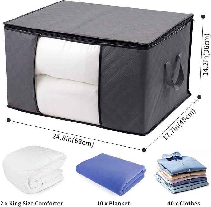 WiseLife Clothes Storage Bags 100L, Large Capacity Blanket Storage Containers - Image 2