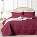 akkialla Twin Quilt Set, Burgundy Lightweight Microfiber Bedspread Coverlet by akkialla