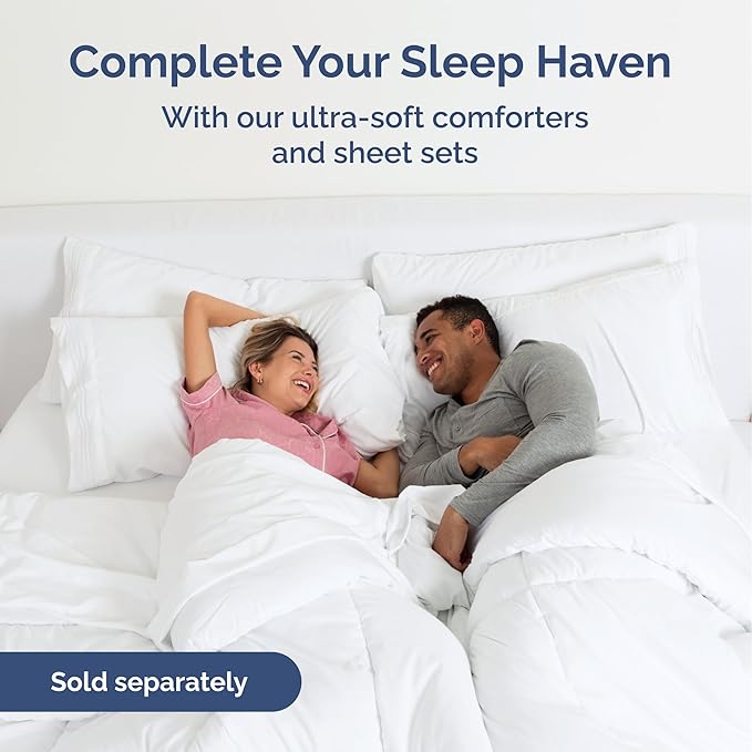 Wrap Around Dust Ruffle Bed Skirt - Navy Blue - for Queen Size Beds with 21 Inch Drop - Elastic Strap - Adjustable Pleated Bedskirt with Brushed Fabric and Wrinkle Free - for Women, Men, Kids & Teens